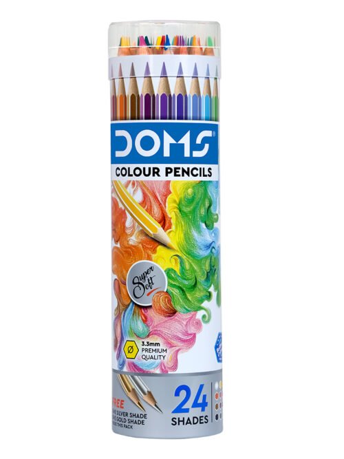 DOMS 24 Colour Pencil Round Tin Pack